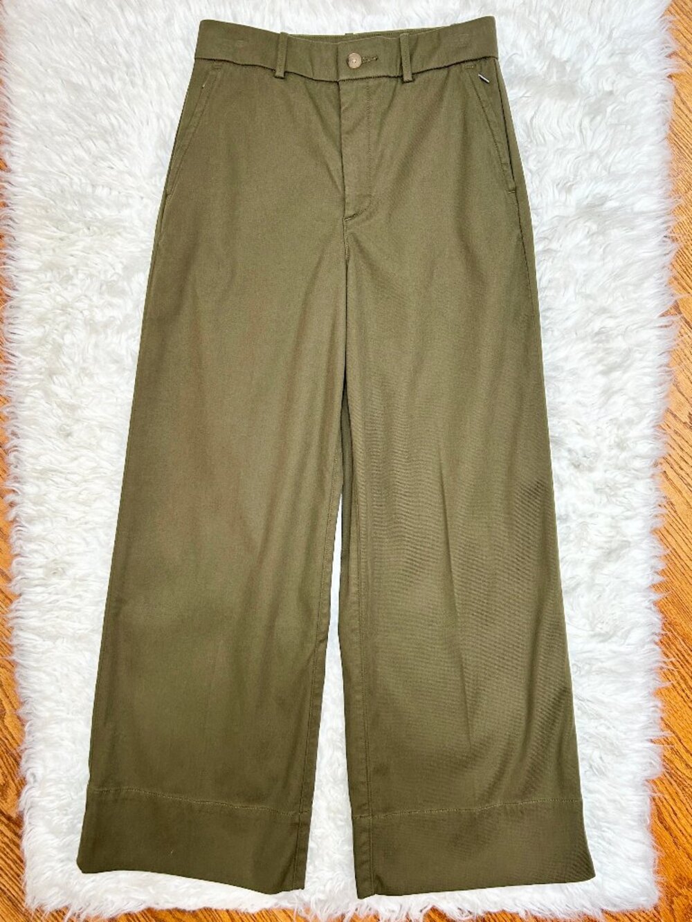 SPANX Supersmooth Stretch Twill Wide Leg Pant in Moss Shadow M - Picture 5 of 15
